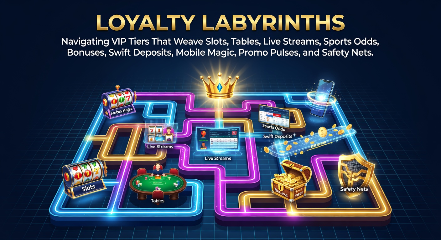 Vibrant digital ladder representing escalating VIP tiers in online casinos, with icons for slots, tables, and sports betting glowing along the rungs