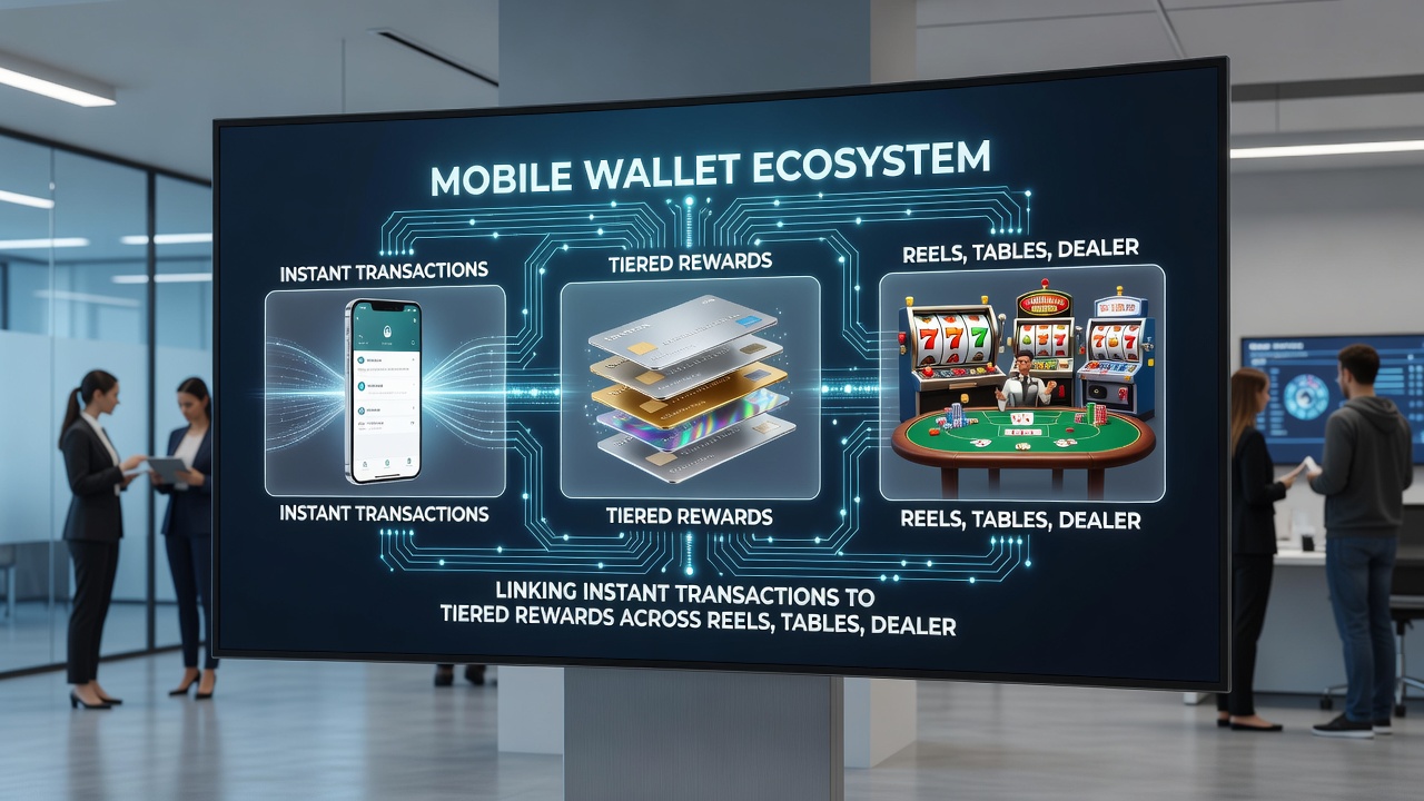Dashboard view of tiered rewards dashboard linked to mobile wallet activity across live dealer streams and sports betting markets