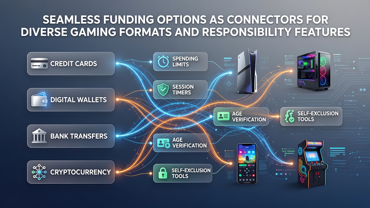 Mobile wallet screen showing deposit limits and session timers alongside multiple gaming options