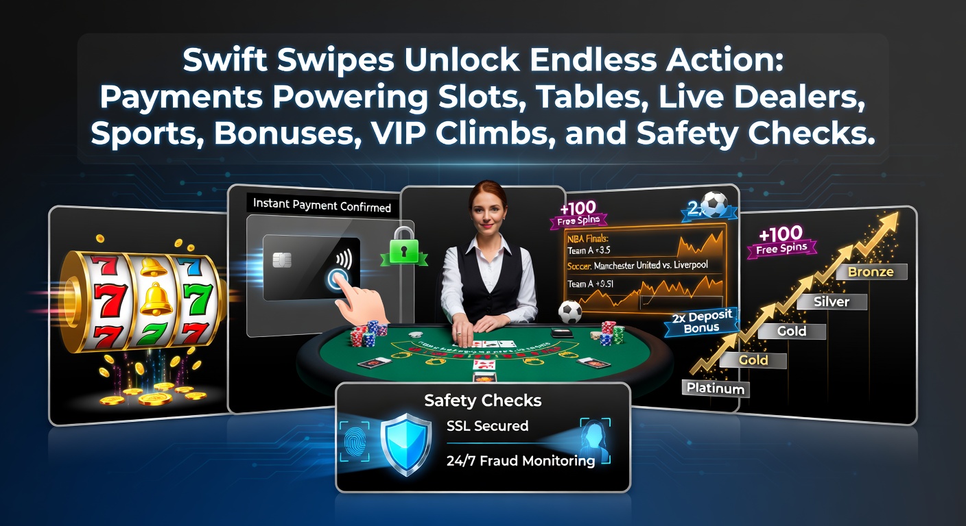 Digital wallet interface showing quick deposit options for online casino games, highlighting seamless swipes for slots and sports betting