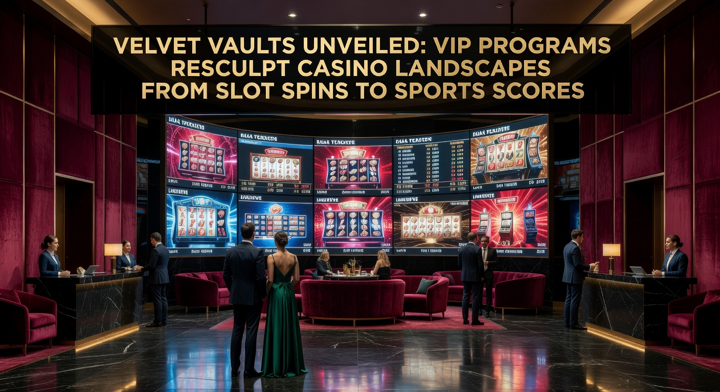 Glimpse inside a luxurious casino VIP lounge with plush seating, champagne flutes, and glowing slot screens in the background